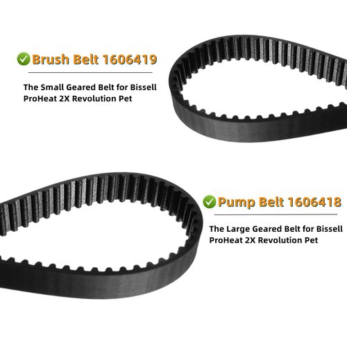 JEDELEOS Replacement Belt Set for Bissell ProHeat 2X Revolution Pet Carpet Cleaner Model 1548 1551 1551W 1550 Series, Replace Parts 1606419, 1606418 and 1606428