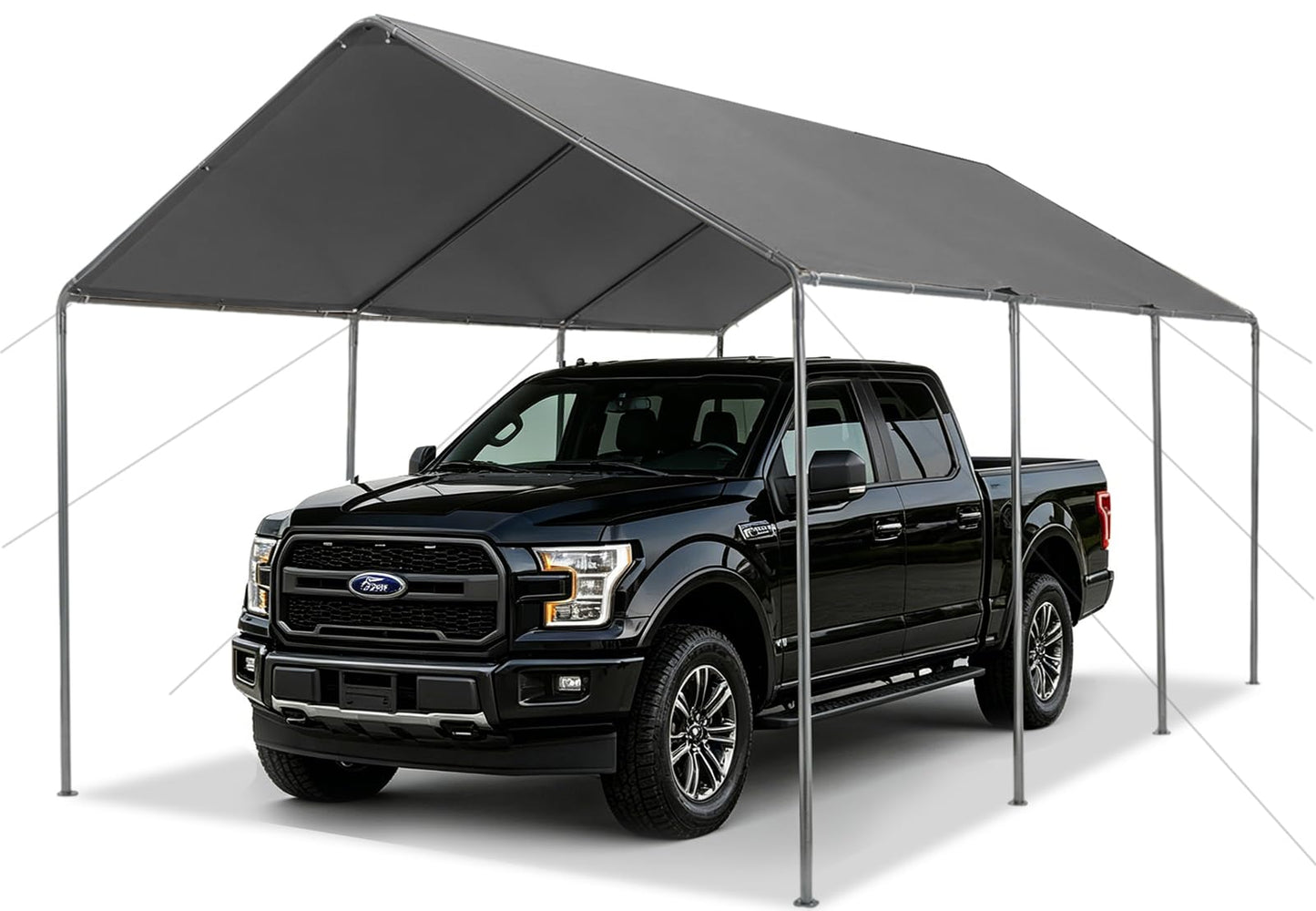 Carport, 12x20 Heavy Duty Portable Garage, Car Port with Storage Shed, Car Canopy Car Tent with Steel Frame All-Season Tarp for Car, Truck, Boat, Party (Grey, 12x20ft)