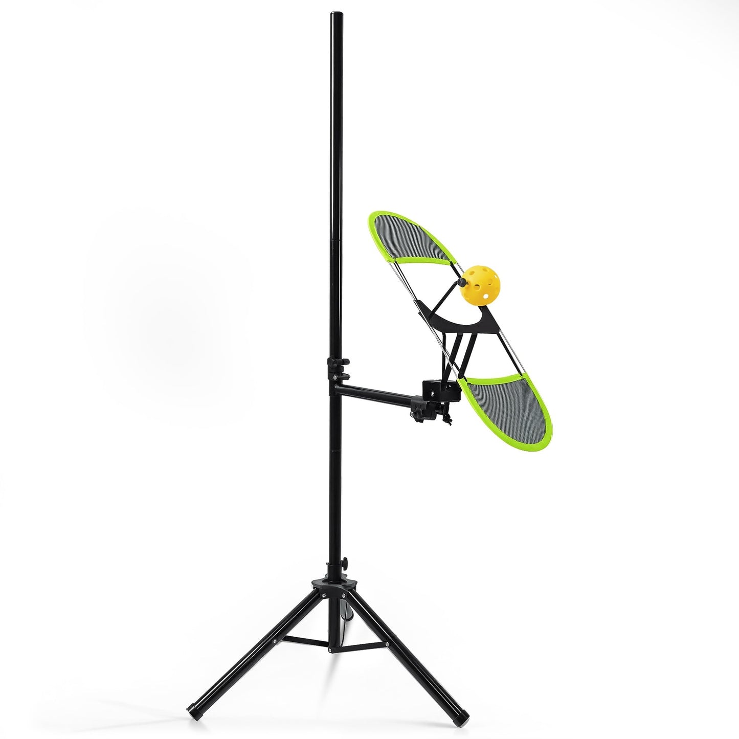 WAOPSO Pickleball Topspin Trainer,Tennis&Pickleball Practice Tool with 360° Angles and Height Adjustment, Portable Pickle Ball Training (Matte Black + Green)