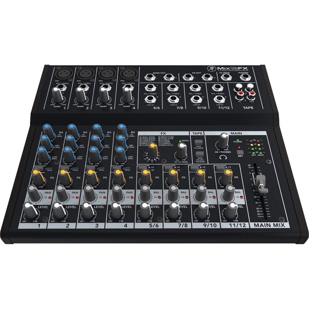 Mackie Mix Series Mix12FX 12-Channel Compact Mixer with Effects, Black