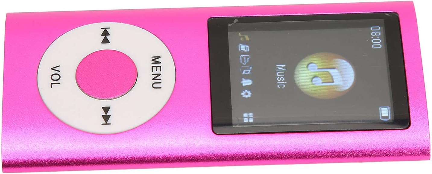 DAUZ 64GB MP3 1.8 Inch MP3 MP4 Player with LCD, Lossless Sound, Memory Card Support, Sleep Shutdown, Pink, and Players