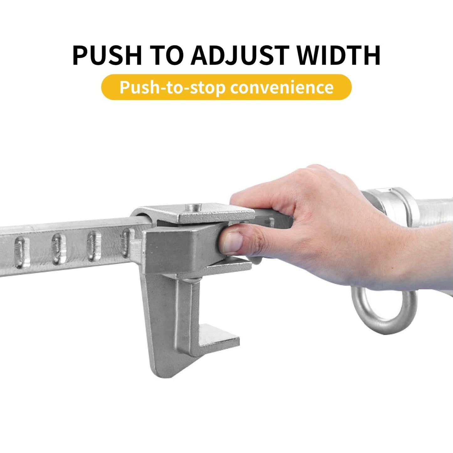 Teinfice Aluminum Sliding Beam Anchor Clamp, Adjustable I/H Beam Connector for Fall Protection System, Mobile Steel Walker Anchor Point, OSHA & ANSI Compliant Harness Connection Device