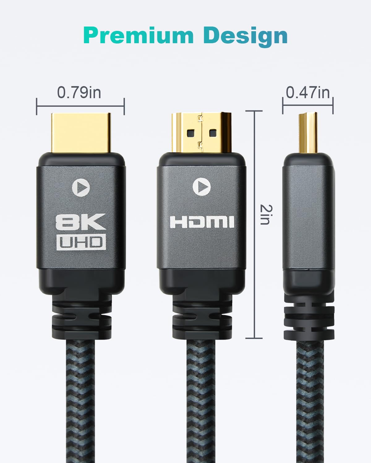2.1 6.6ft (5 Pack), 48Gbps 8K 10K, 8K, 4K, 2K, 3D, 2.2, 4:4:4, Yauhody HDMI Cable High Speed HDMI Cord, Nylon Braided