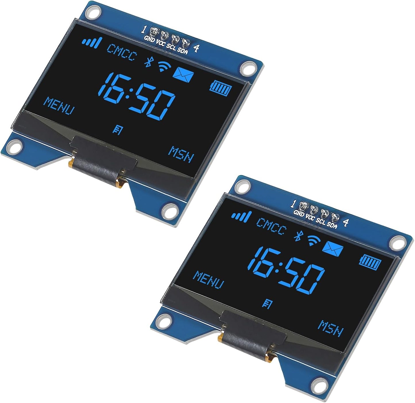JUZITAO 2PCS 1.54 Inch I2C 12864 128x64 SSD1309 I2C OLED IIC Display Module Pixel Driver Serial Interface Display Board