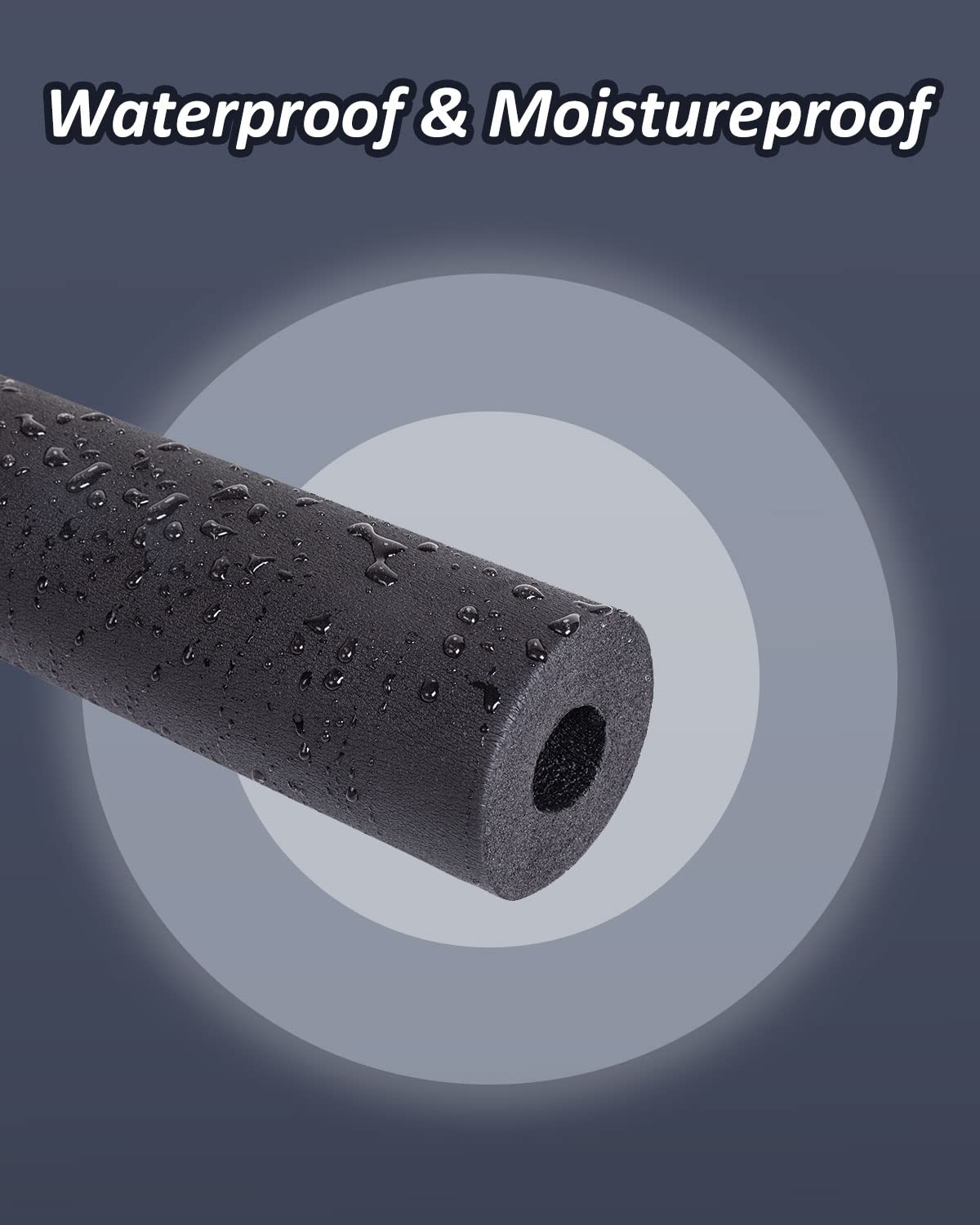 Pipe Insulation Foam Tube - 1/4" Foam Tubing for AC Unit, Guitar Stands, Exercise Machine Handle and Roof Rack, etc, 1/4"(6mm) ID 15/16"(24mm) OD - 6Ft