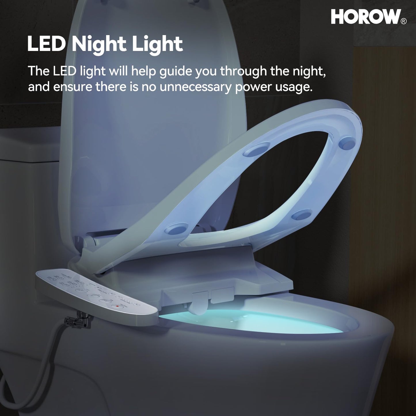 HOROW T0338W One Piece Toilet with Smart Seat, Elongated ADA Height Toilets with Heated Seat, Luxury Smart Toilet with Bidet Built-in, Dual Flush 12'' Rough-in, Standard White Toilet