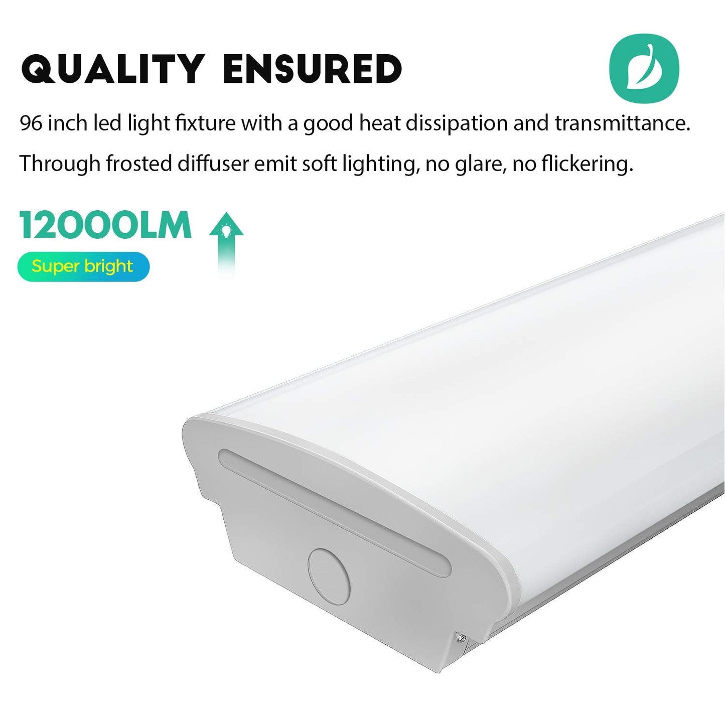 TychoLite 8FT LED Shop Lights 110W LED Garage Light, 6000K, 12000lm, 8 Foot Led Linear Strip Fixture, Surface and Suspend Mounting, for Warehouse, Workshop, Replace for Fluorescent Tube 2 Pack