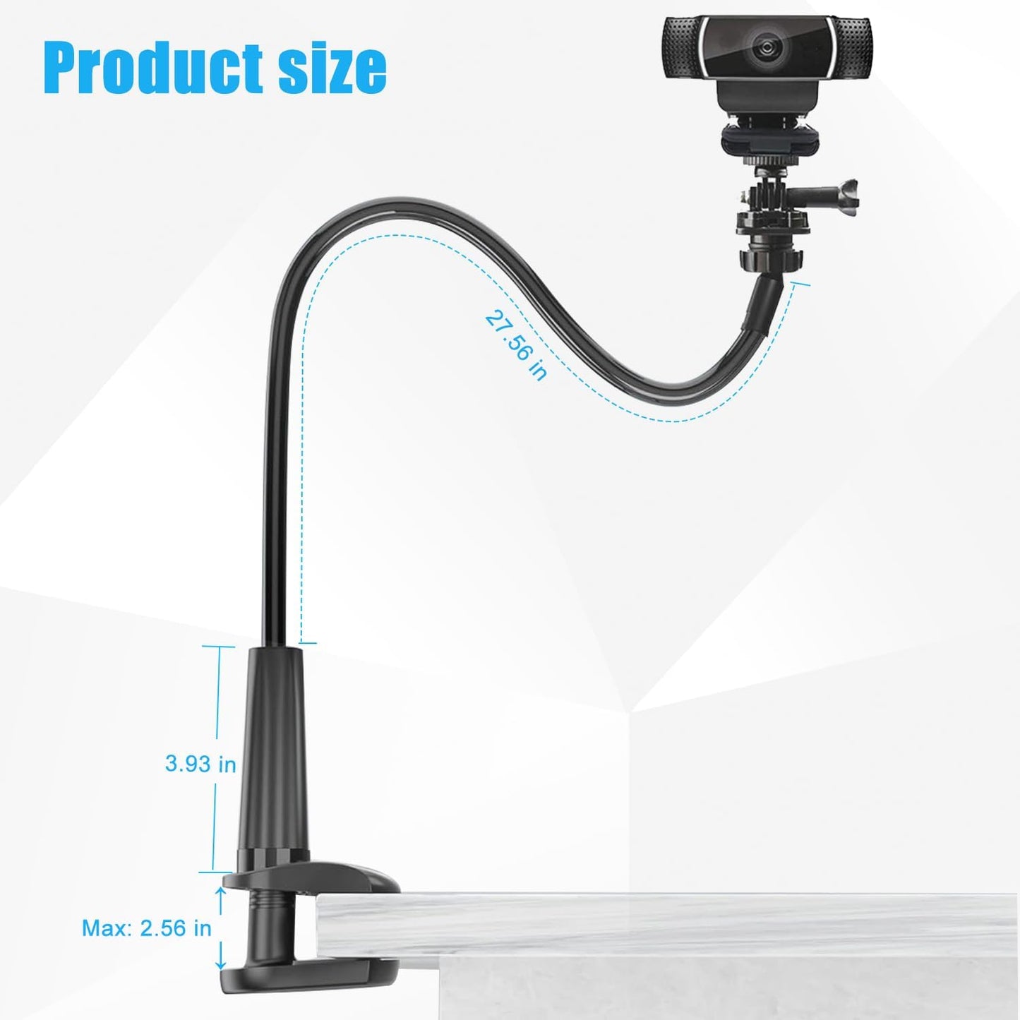 Khazylorr C922 C930e C920S C920 C615 C960 C920x 4K N60 Webcam Stand for Desk, Flexible Gooseneck Webcam Mount Holder