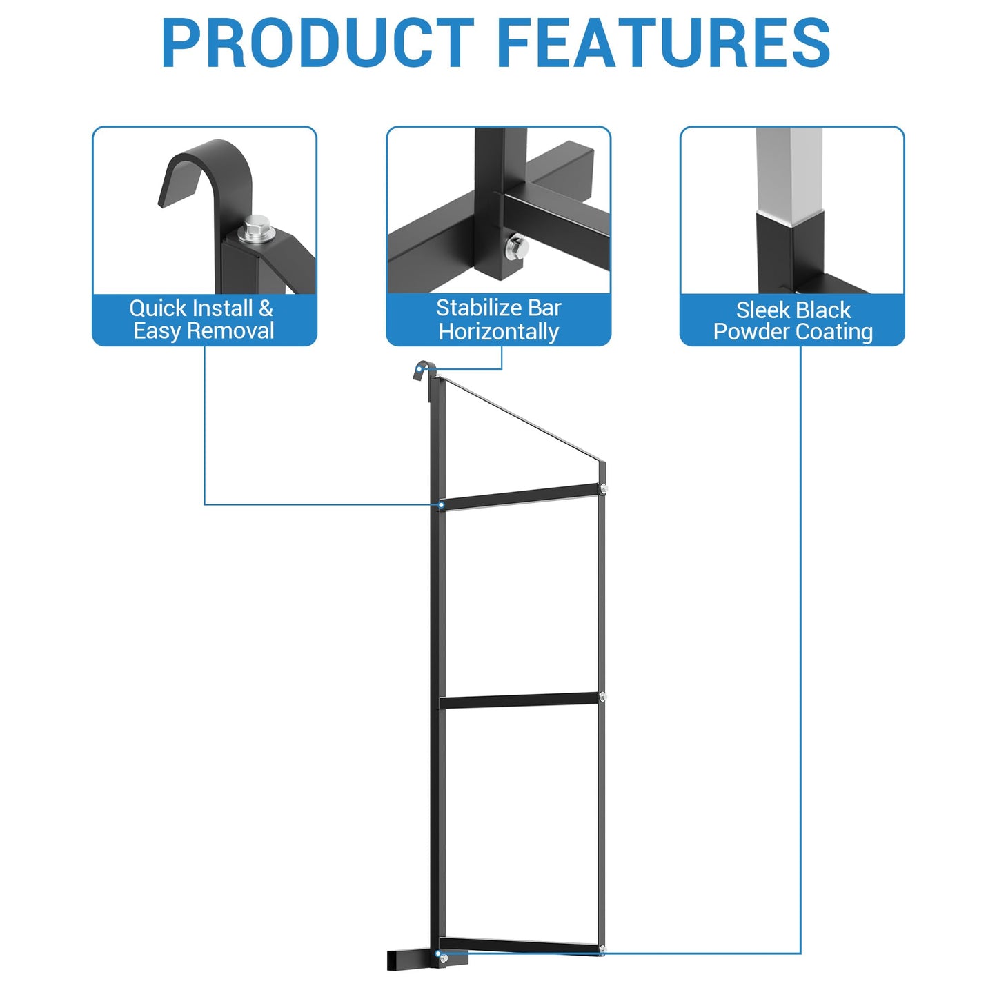 GAOMON 8 Pack Shipping Container Shelving Bracket, 3-Tier Adjustable Black Power Coated Steel Brackets, 22"x60", 1100LBS Hanging Type Cargo Containers Storage Rack for Heavy Tools/Equipment