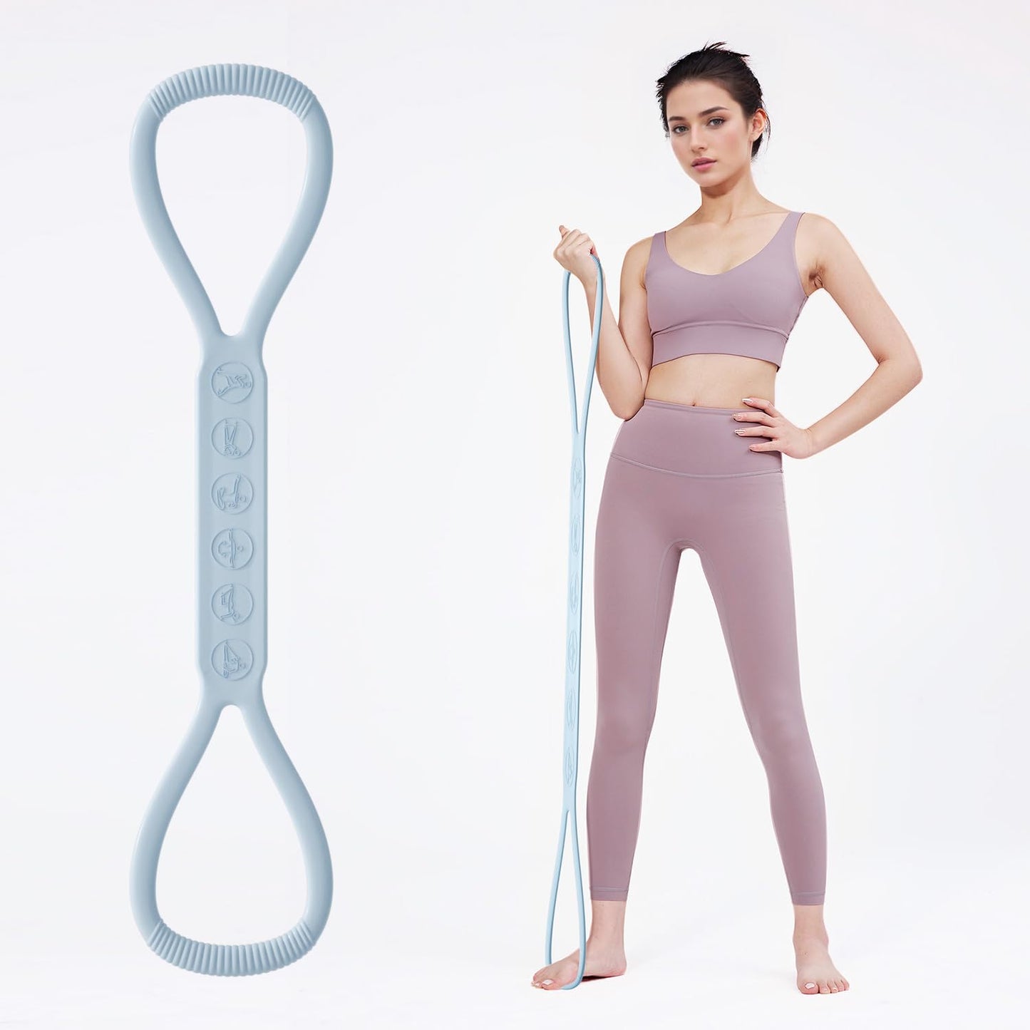 2025 Upgraded Figure 8 Resistance Band, 25lb Exercise Band for Kids Adult and Elderly, Stretch Fitness Band Workout Ropes for Arm Back Shoulder Yoga Pilates Physical Therapy(Sold in Single not in Set)