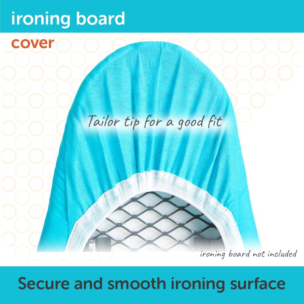 Oliso Ironing Board Cover - 100% Cotton with Professional Felt Pad - Fits 54" x 15" Boards - Turquoise