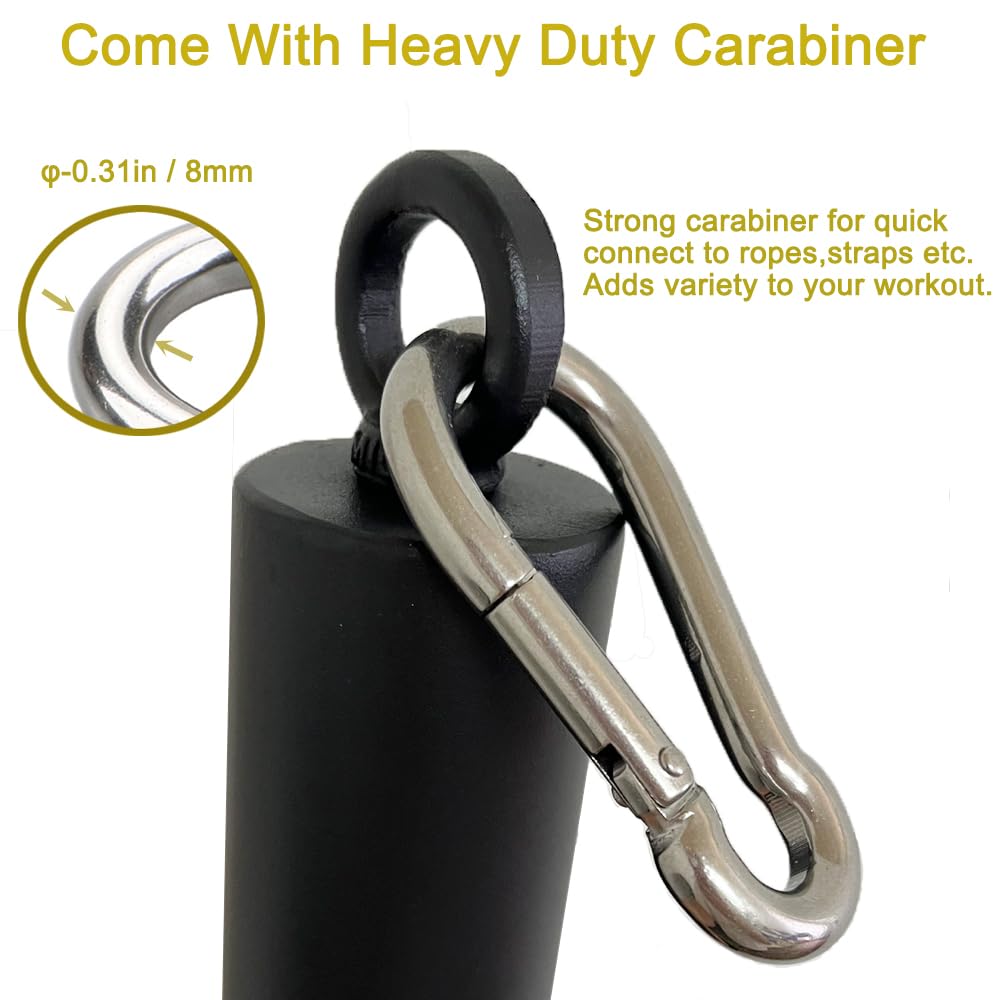 Yaoeruqi Weight Loading Pin 2 inch,Olympic Weight Plate Loading Pin for Cable Pulley System LAT Pulldown,Heavy Duty Gym Equipment Weights Lifting Pin with Carabiner