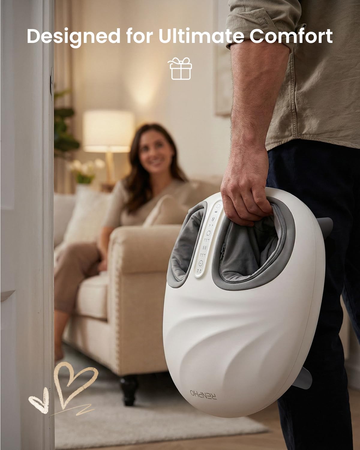 RENPHO Shiatsu Foot Massager with Pressure Monitor Tech, Full-Foot Massage Machine with Kneading & Compression for Plantar Fasciitis, Fathers Day Massager, Birthday Gifts for Women Men Dad Husband