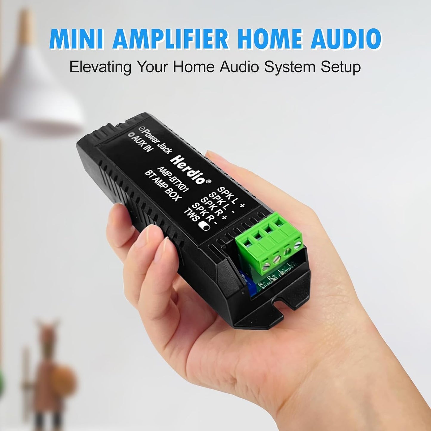 2.0 Herdio Bluetooth Home Audio Amplifier Channel Receiver System for Passive Speakers with AUX TWS Suitable