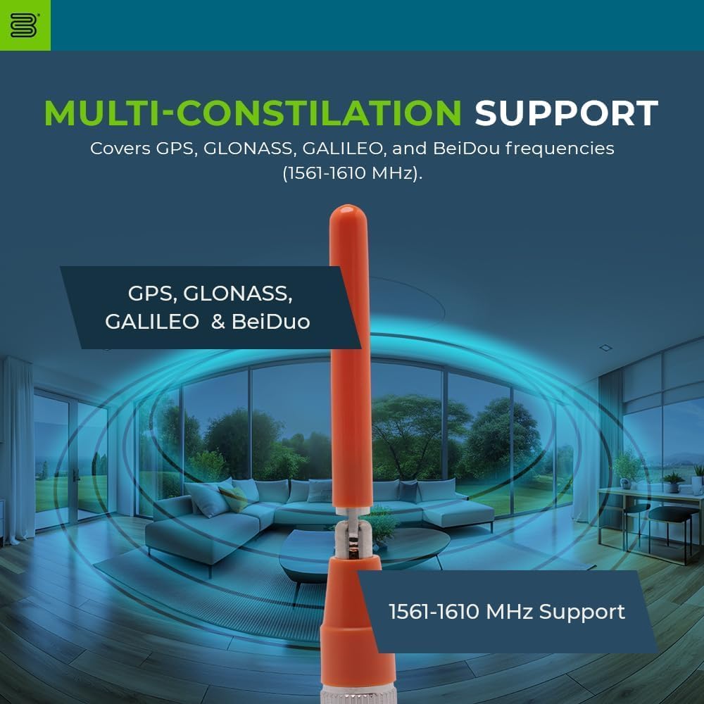 Bolton Technical 1561-1610 4 Bolton Dart GPS/GNSS Antenna | High-Efficiency Monopole | GPS/Galileo/GLONASS/BeiDou | MHz