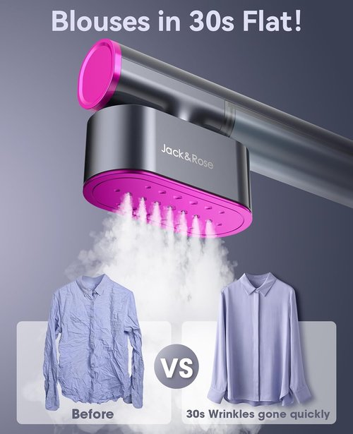 Jack & Rose Travel Steamer - Portable Clothes Steamer Heats Up in 15 Seconds | 110-220V