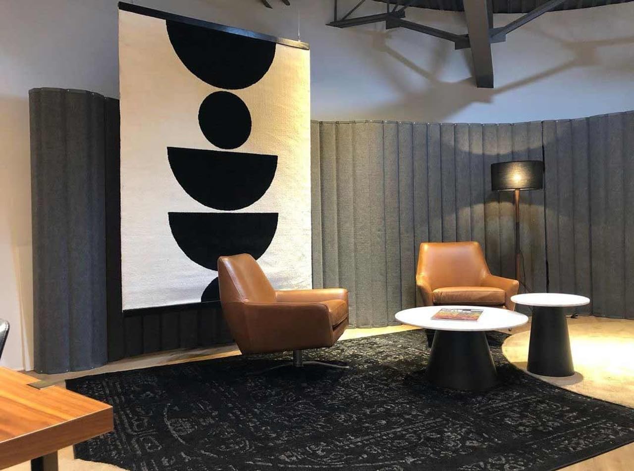 Versare VersiPanel Acoustical Partition Wall - Sound Panel Classroom Office Room Divider, Flexible Arrangement, Easy Roll-up Storage (Black, 8' Wide x 6'6" Tall)