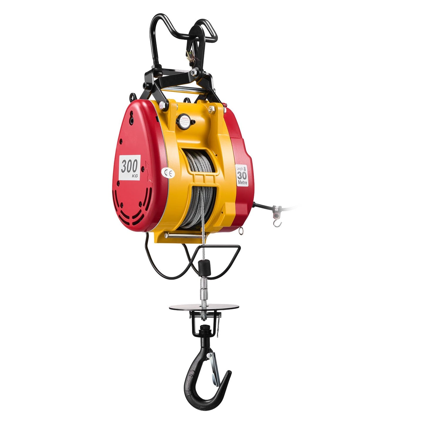 VEVOR 2-in-1 Electric Hoist Winch, 660 lbs Capacity, 1500W Portable Power Winch Crane, 98.4 ft Lifting Height, 62 ft/min with Wired and Wireless Remote Control for Factory, Warehouss, Garage