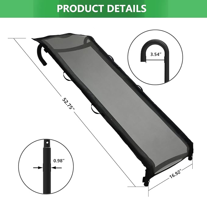 Eurmax USA Universal Easy-to-Assemble Trampoline Slide Ladder, Heavy Duty Steel Trampoline Accessory Slide for Kids Climb Up&Slide Down/Black with Shoes Pocket