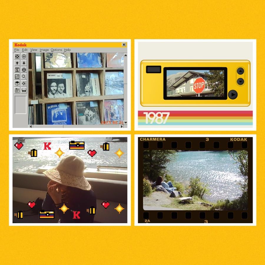 KODAK (1PC),Mini Charm,1.6 CHARMERA Keychain Digital Camera Blind Box Single Box Camera,Digicam,Video Recording,Bag