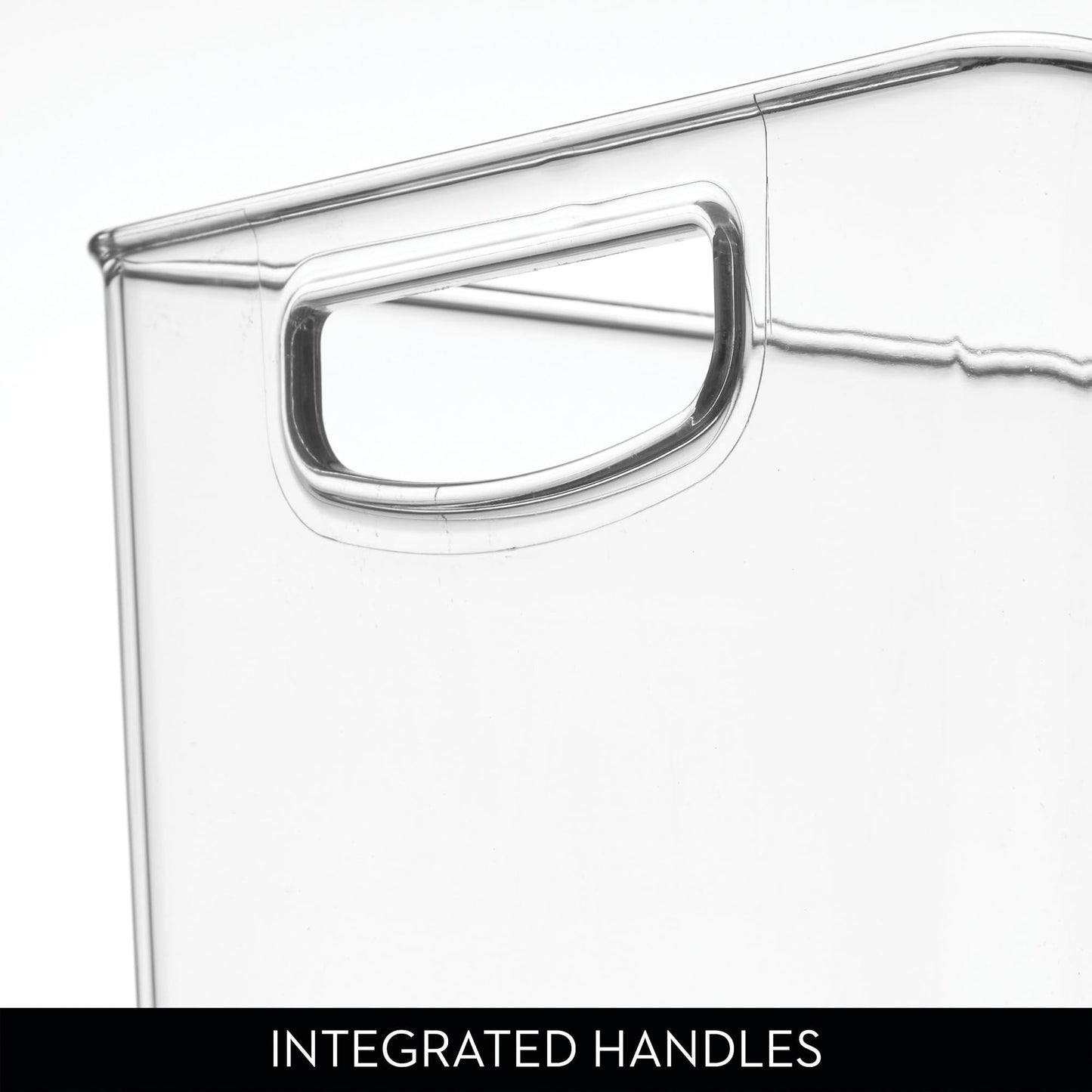 iDesign Pantry Bin with Handles - Kitchen Storage Bins for Cabinets, Pantry, or Fridge - Clear