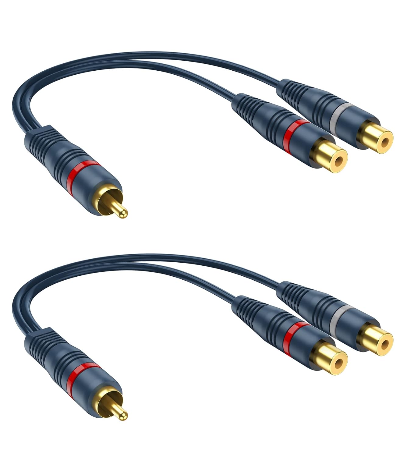 1 2 2 Pack, 0.2m/8inch RCA Splitter Male Female RCA Y Splitter Cable Audio Video Adapter Extension Cord for Subwoofer