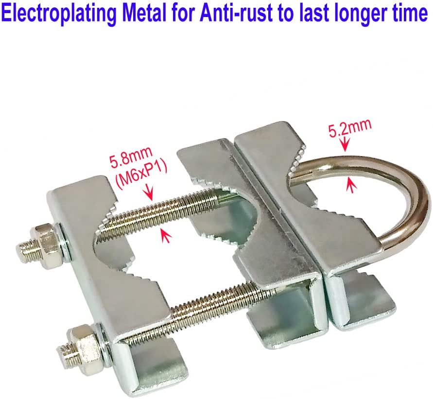 UngSung 2 Sets Double Antenna Mast Clamp V Jaw Block with U Bolts Anti-Rust Finished for TV CB Ham Antenna
