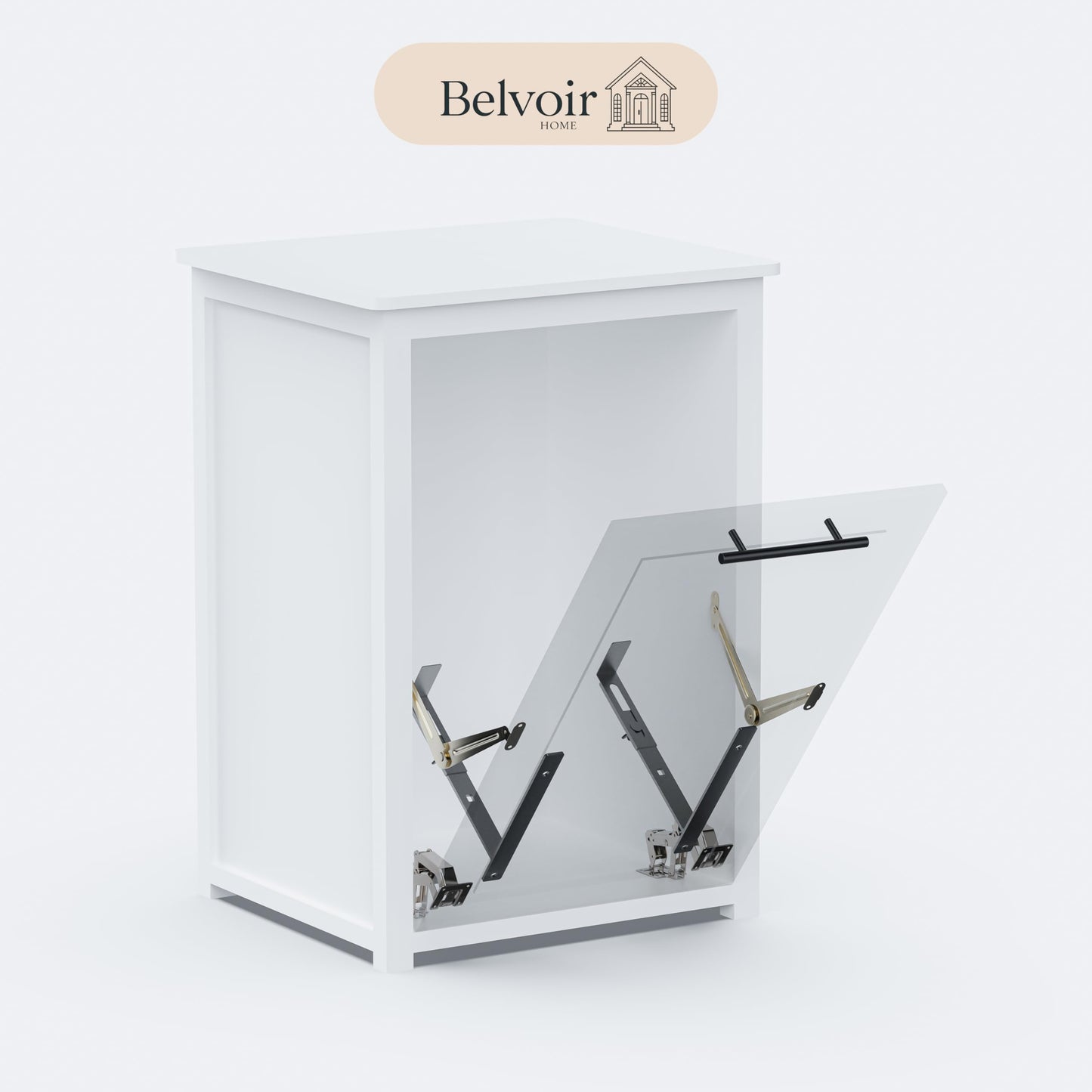 BELVOIR HOME Tilt-Out Trash Can Cabinet or Tilt-Out Laundry Hamper Cabinet Conversion Kit – Hidden Storage for Kitchen Garbage Up to 50 Pound Bin, Easy DIY Install, Universal Width Fit