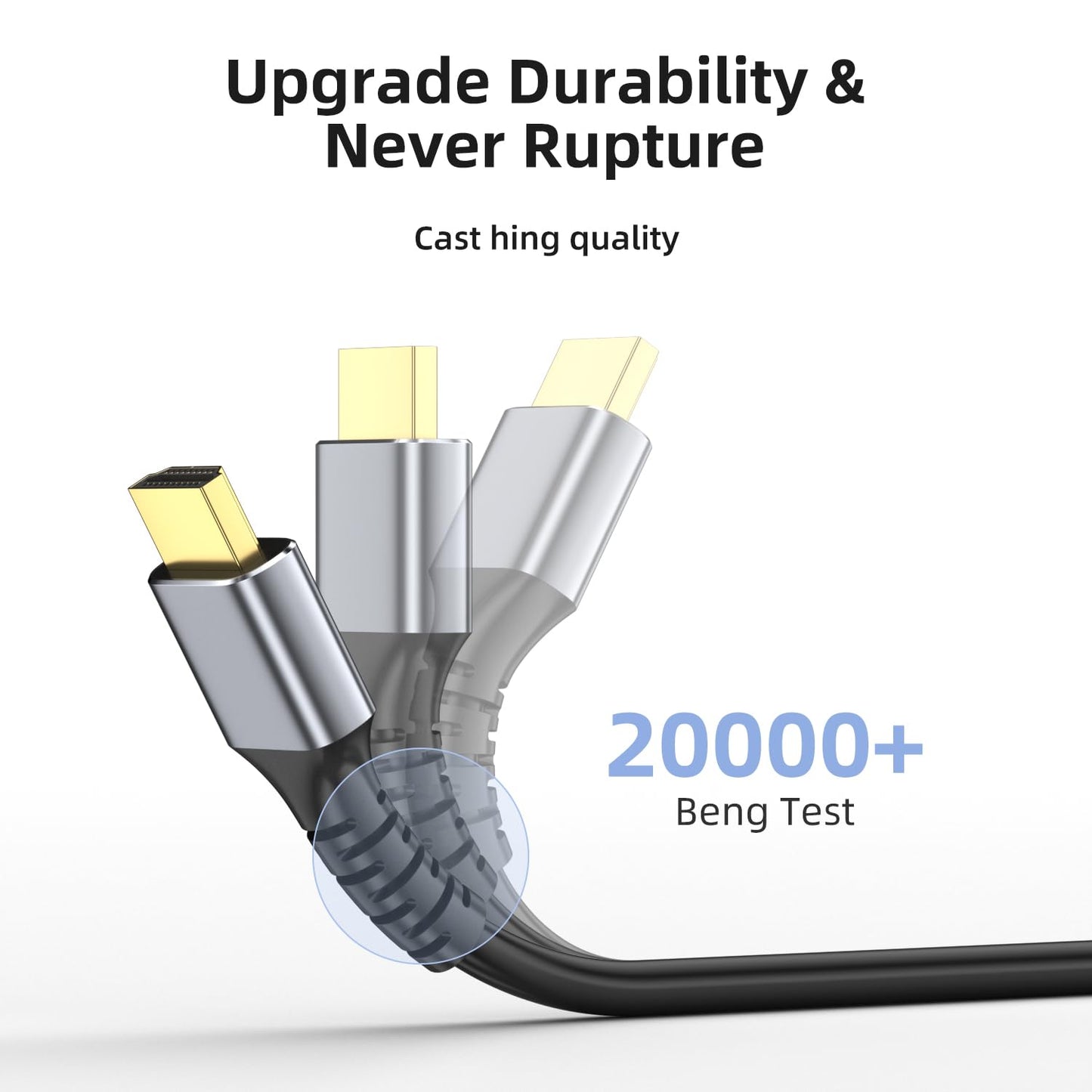 looyotul 8k 6.6ft 8K@60Hz/4K@120Hz 48gbps 3D PS4/PS5(Silvery) Hdmi Cable Ultra High Speed HDMI Cable Gold Plated
