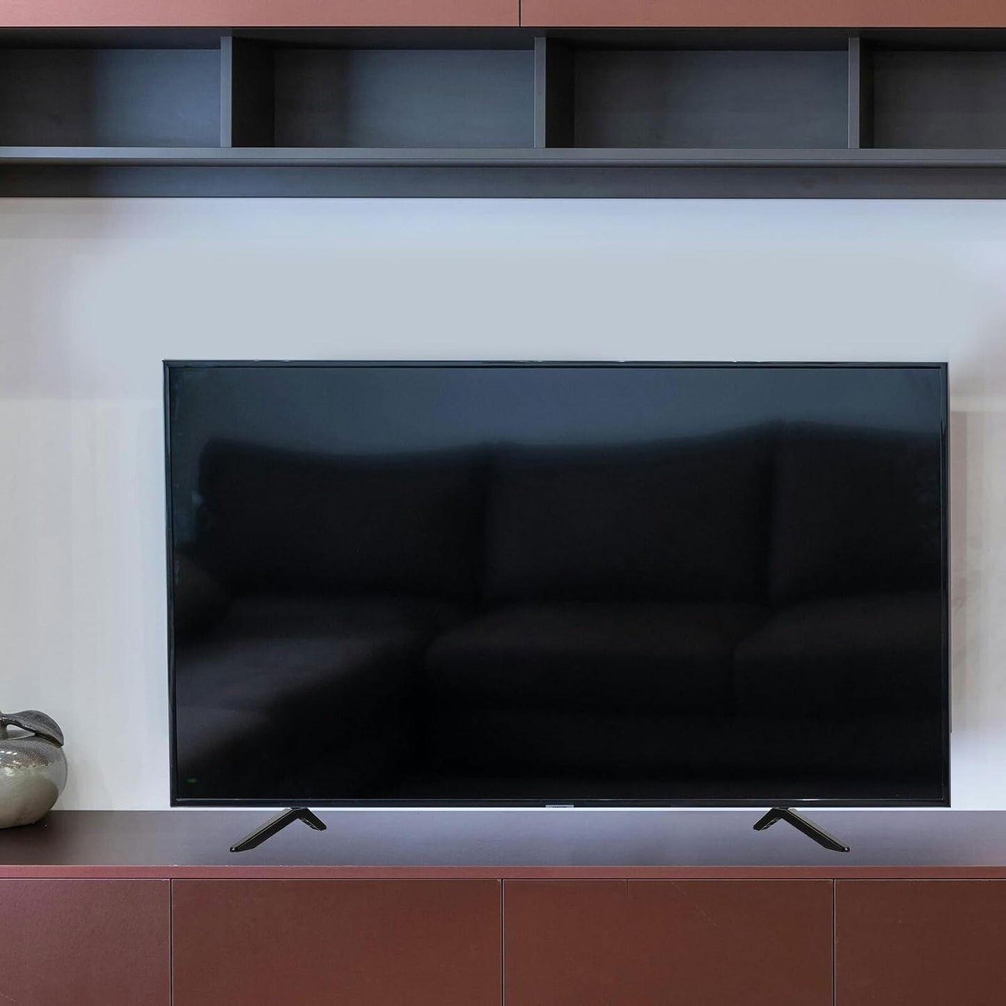 HAPINARY Universal Tv Stand Tabletop Mount Holder Adjustable Height Compatible with Flat Screen Tvs Grey Desktop