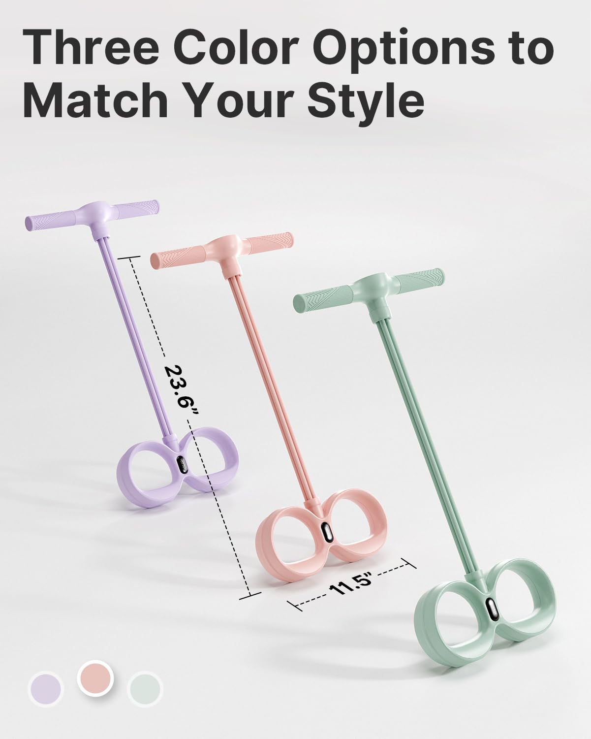 YOTTOY Smart Foot Pedal Puller with Digital Counter, Pedal Puller Resistance Band System with Handles for Full Body Stretching Yoga Home Workout, Pink