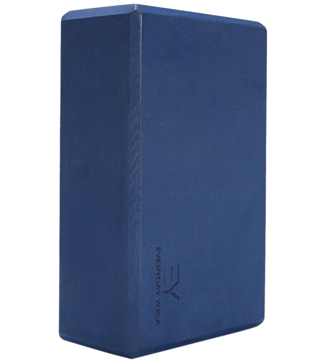 Everyday Yoga Foam Yoga Block 3 Inch - High-Density EVA Support Block for Stability, Balance & Flexibility, Lightweight, Durable & Comfortable - True Navy