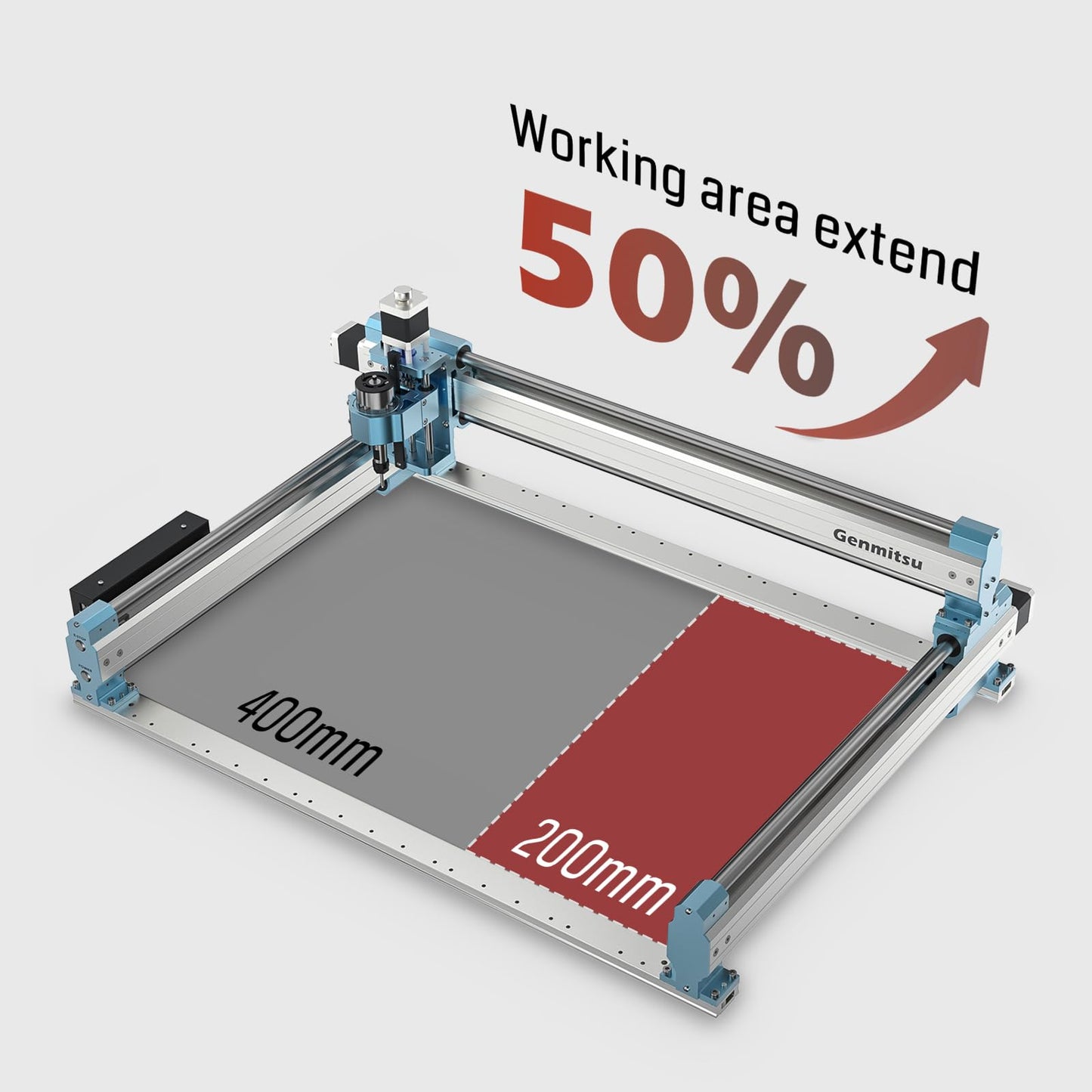 Genmitsu CNC Router Machine 4040-PRO + X-axis Extension to 6040 Kit + Threaded Inserts 2040 MDF Spoilboard