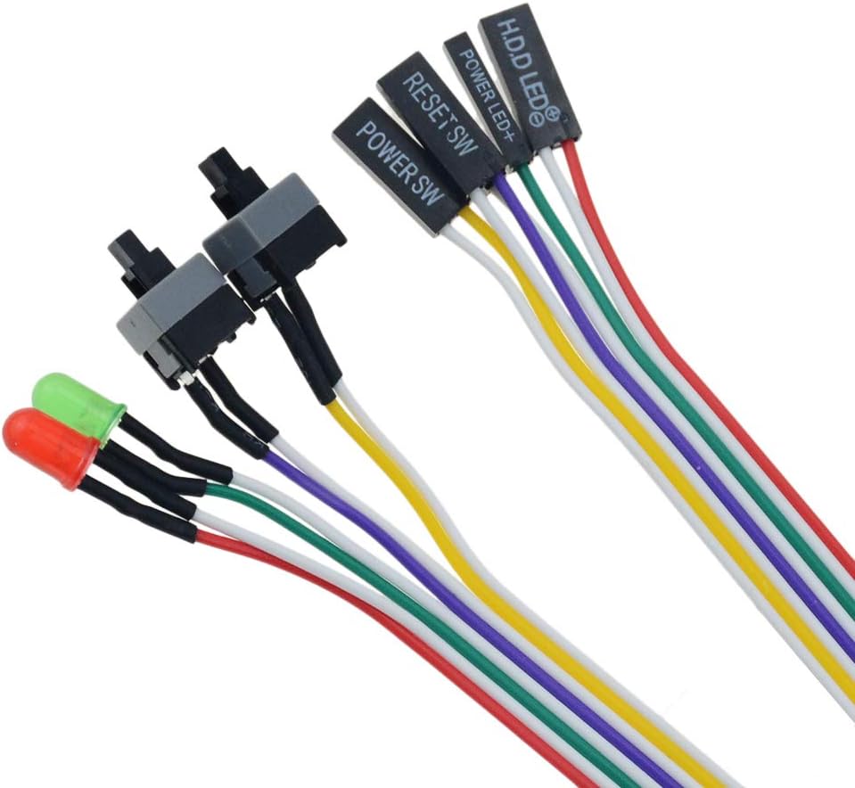 ThtRht 3 Pack Reset Desktop Computer PC Case Power Supply On Off Push Button Switch ATX Front Bezel Universal
