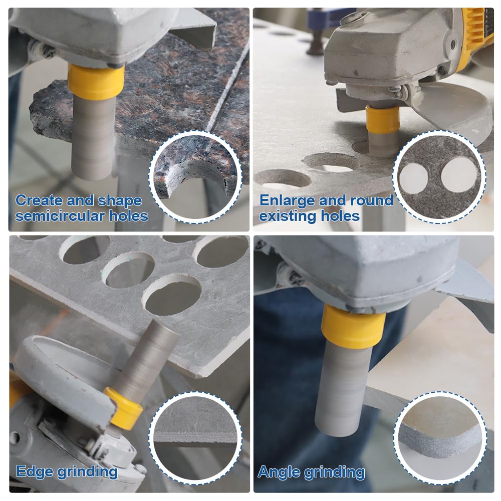 HIGHDRIL Diamond Hole Saw Kit - 6/6/8/20/25/35/50/75/100mm Drill Bits, 20mm Finger Bit, 50mm Chamfer Bit, SDS Plus Adapter, 12Pcs Diamond Core Drill Bit Set for Porcelain Ceramic Tile Granite Marble