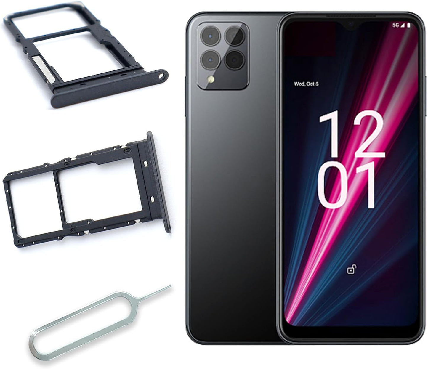 Avvood 6 for T-Mobile REVVL Pro SIM Card Slot Tray MicroSD Holder Slot + PinBlack