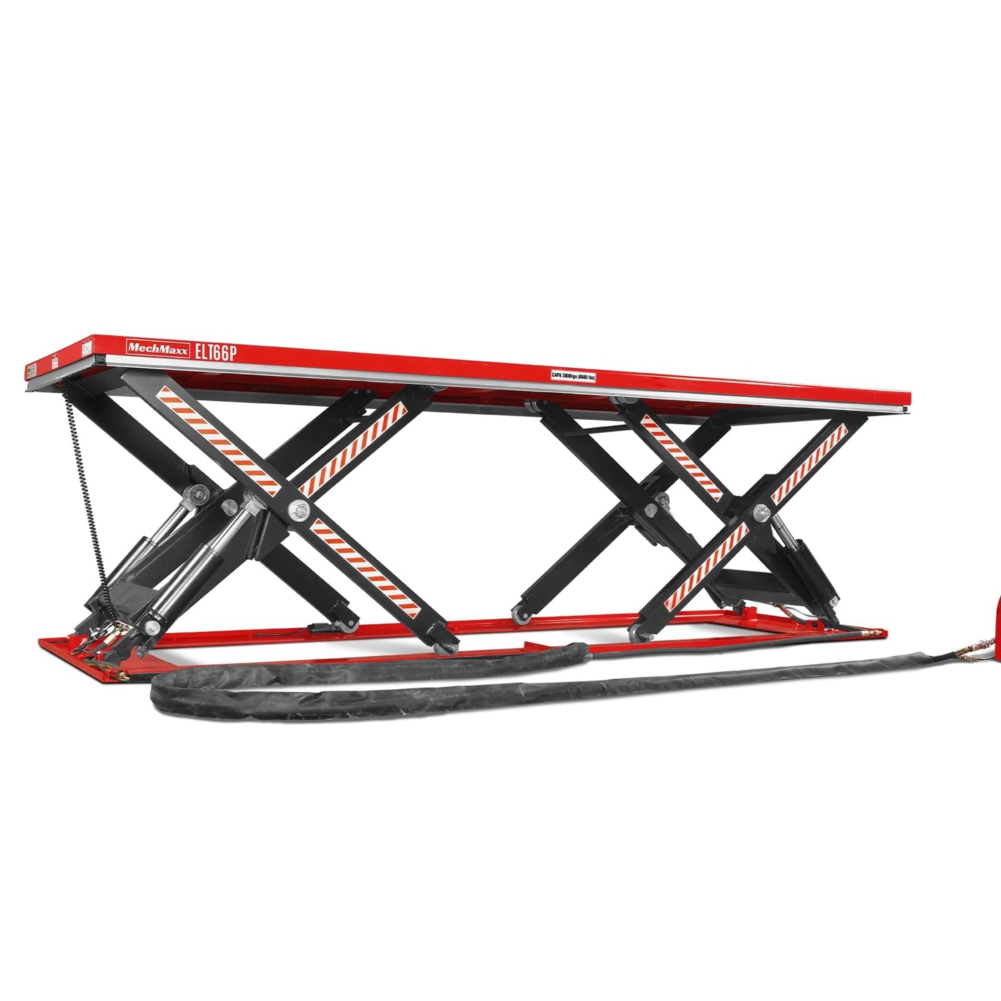 Mechmaxx Stationary Electric Hydraulic Parallel Double Scissor Lift Table 6600lb Capacity, 112.9” x 39.4”Platform, 34.3”Lift Height,UL Certified Motor,Model ELT66P