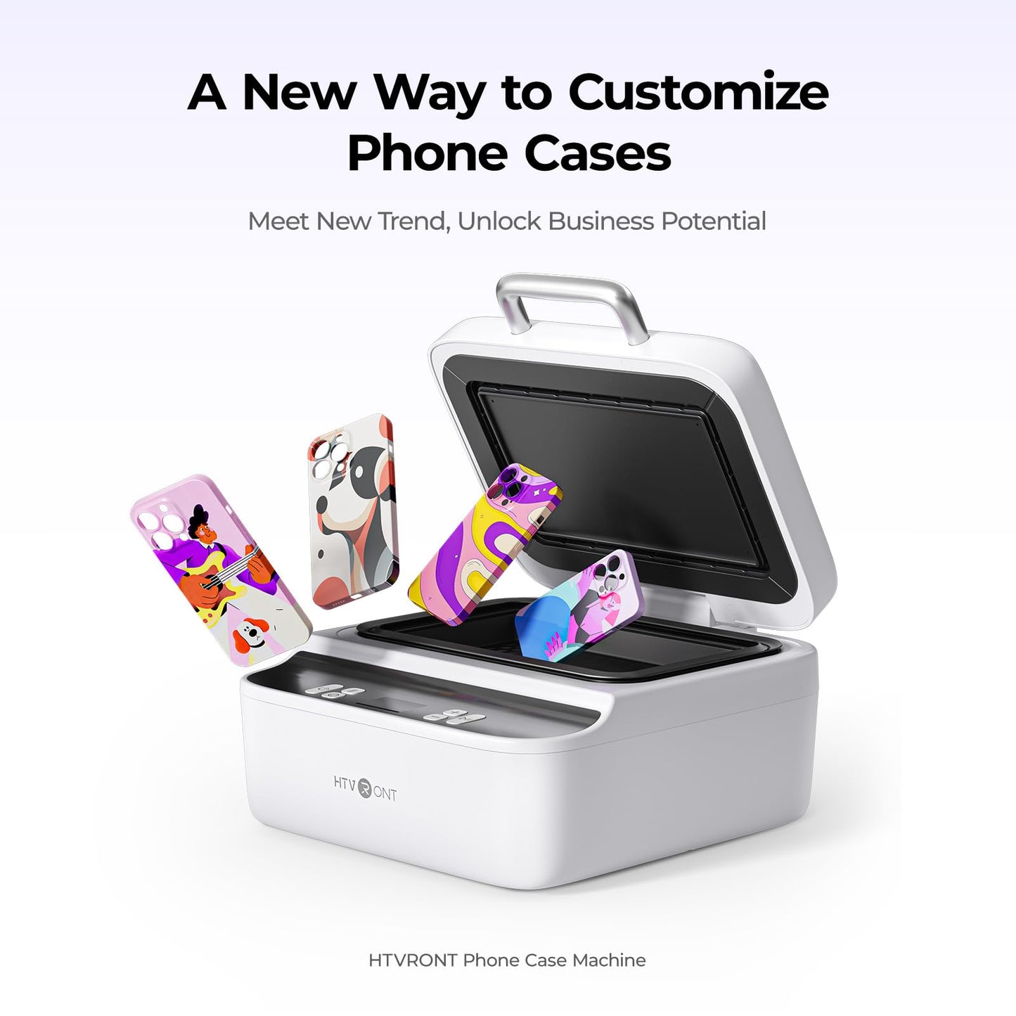 HTVRONT Phone Case Heat Press Machine Compatible with iPhone & Android - Vacuum Heat Press H17 for Phone Cases- Sublimation Press for Custom Phone Case, Badges, Coasters, Includes Film & Fixture