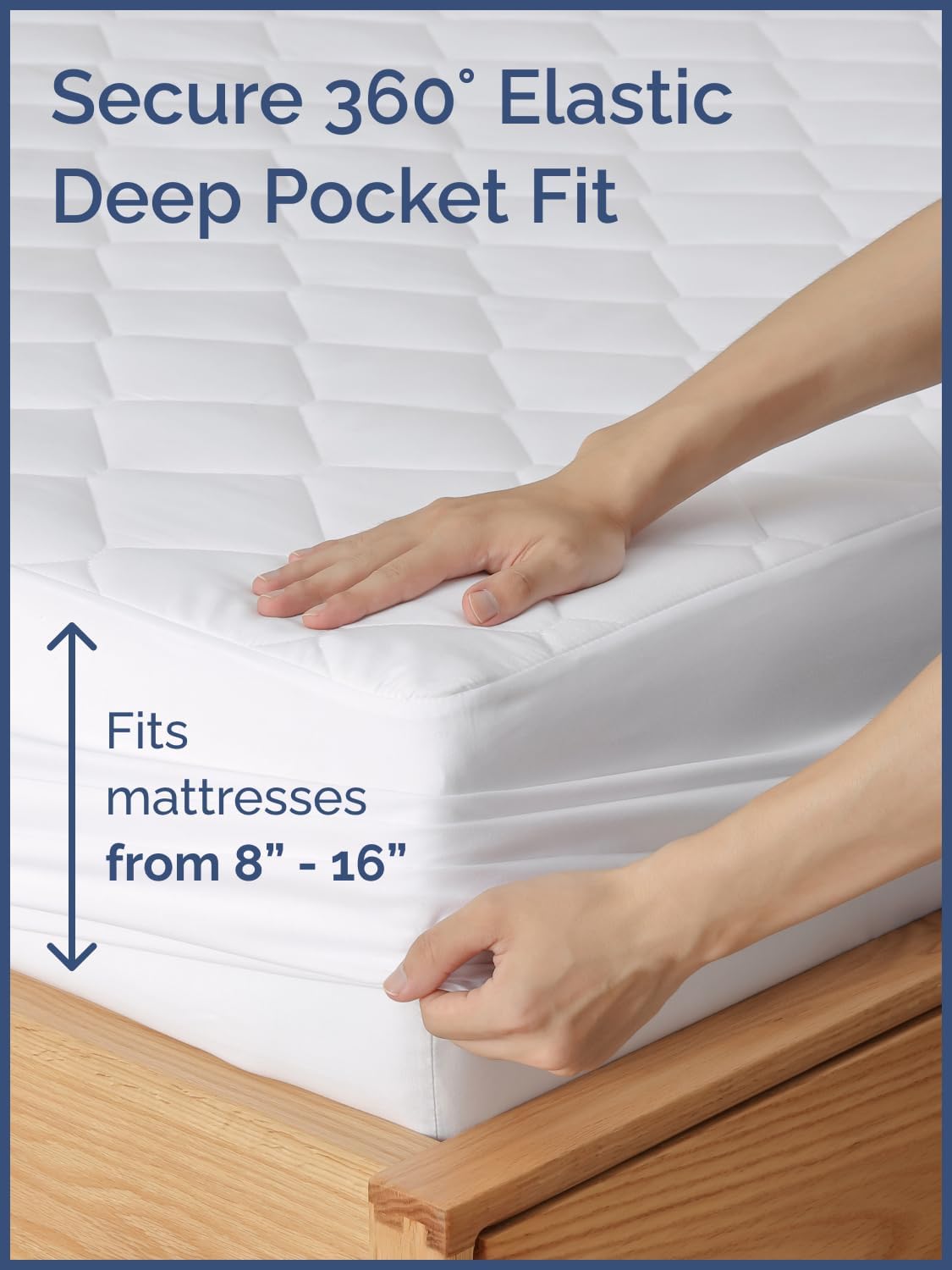Quilted Fitted Mattress Pad Protector by [Brand Name] | Soft, Breathable Queen Size Cover with Deep Pockets
