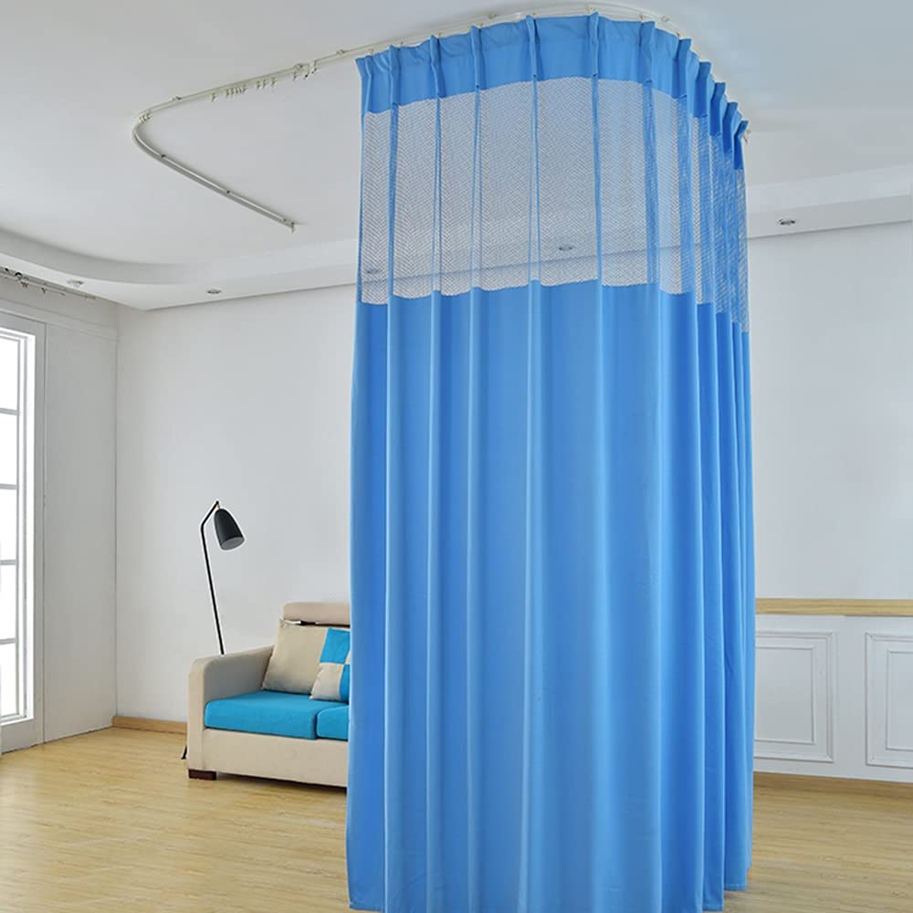 TTZ, Hospital Curtain with Flat Hooks for Hospital Medical Clinic SPA Lab Cubicle Curtain Divider Privacy Screen (Color : Dark Blue), (15 ft x 8 ft (Wide x Tall))