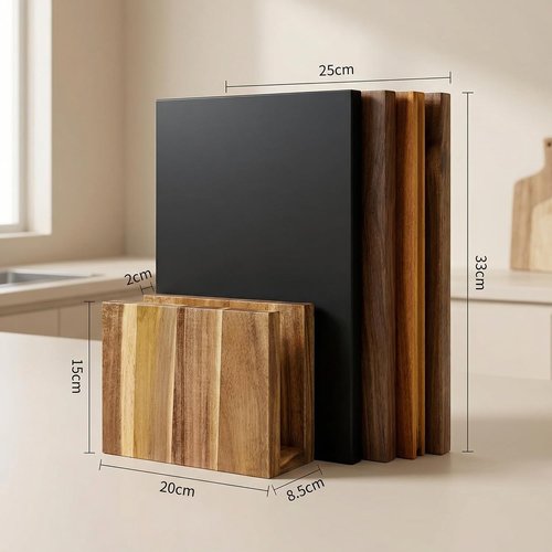 Cutting Board Book Set with Stand for Kitchen 3-Piece Acacia Wood Cutting Board Set That Looks Like Books for Vegetables, Cheese, Bread & Meat, Decorative Chopping Board Gift Set