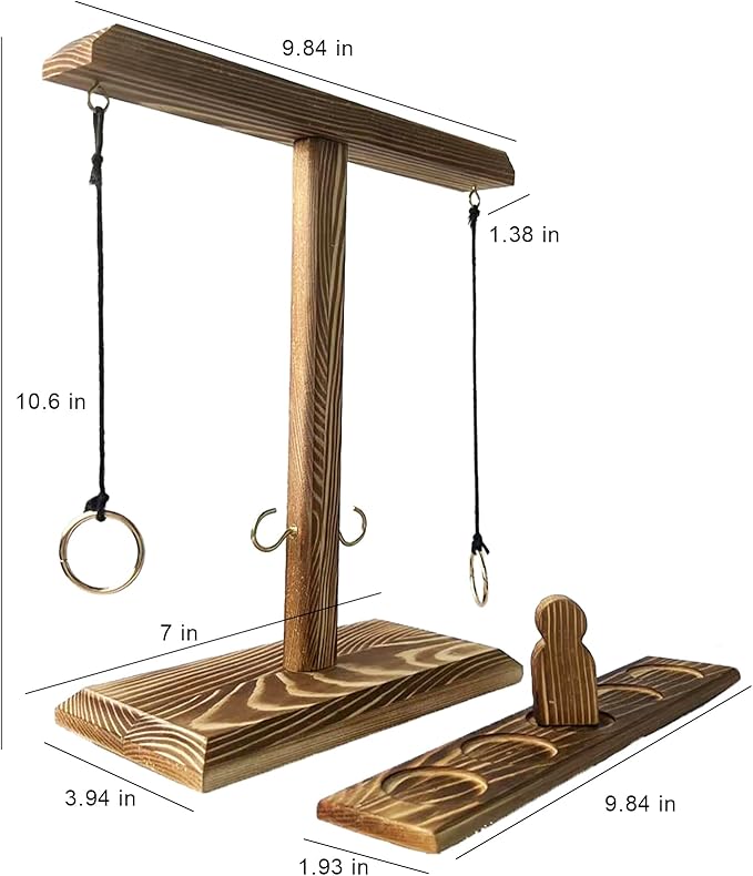 Ring Toss Games, Wooden Hook and Ring Game, Outdoor Indoor Yard Games, Home Party Patio Games