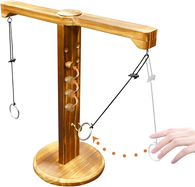 Ring Toss Game for Adults, Wooden Hook and Ring Game, Outdoor Indoor Game, Table Top Games for Bars, Home, Party, Patio Decor Great Yard Games 11.81" X 13" Large Size