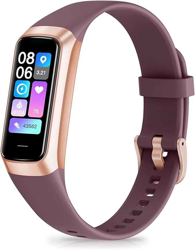 Fitness Tracker with 24/7 Heart Rate, Blood Oxygen Blood Pressure Sleep Monitor, Activity Trackers 6 ATM Waterproof,Step Calorie Counter Pedometer Health Smart Watch for Women Men