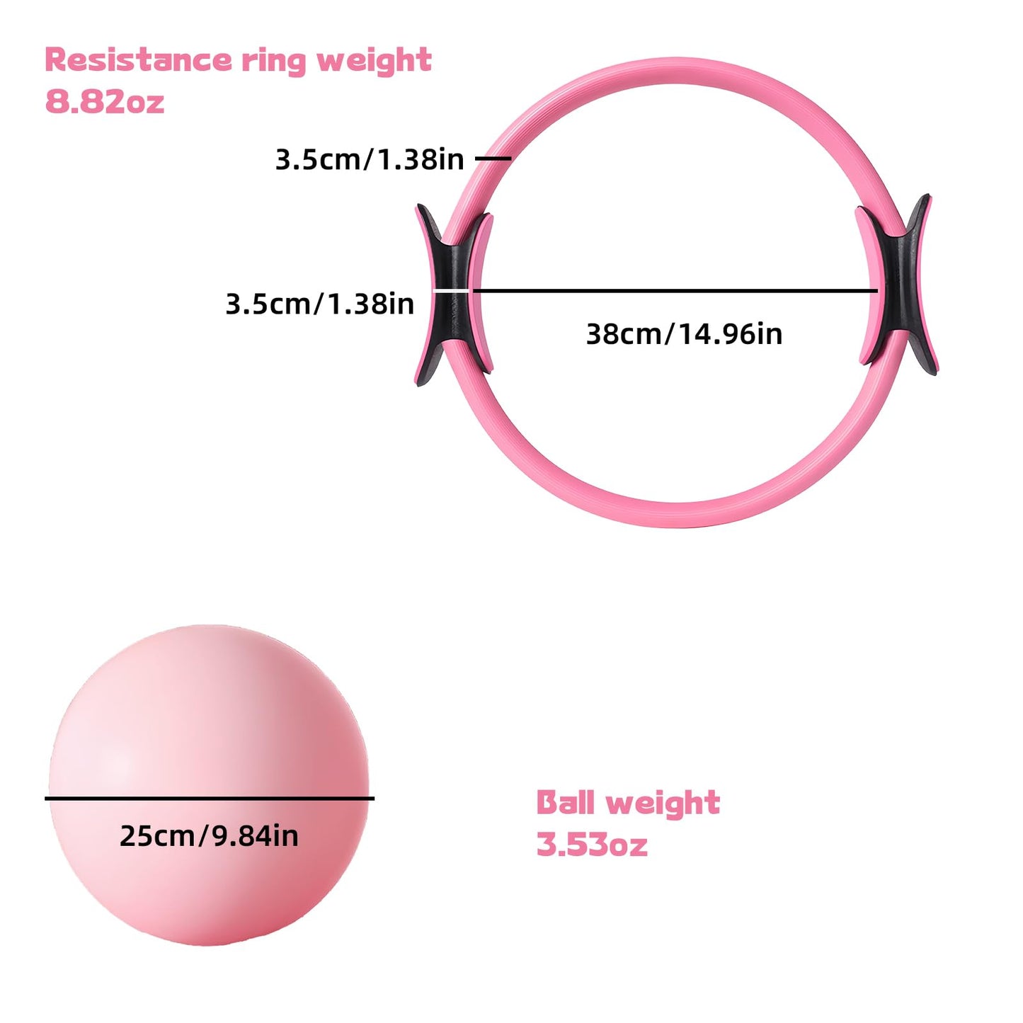 Bxiadbzl Pilates Ring and Ball Set for Women, Pilates Equipment Kit for Home Workouts with Resistance Bands, Mini Yoga Ball, Non-Slip Socks, Toning & Flexibility Training Set