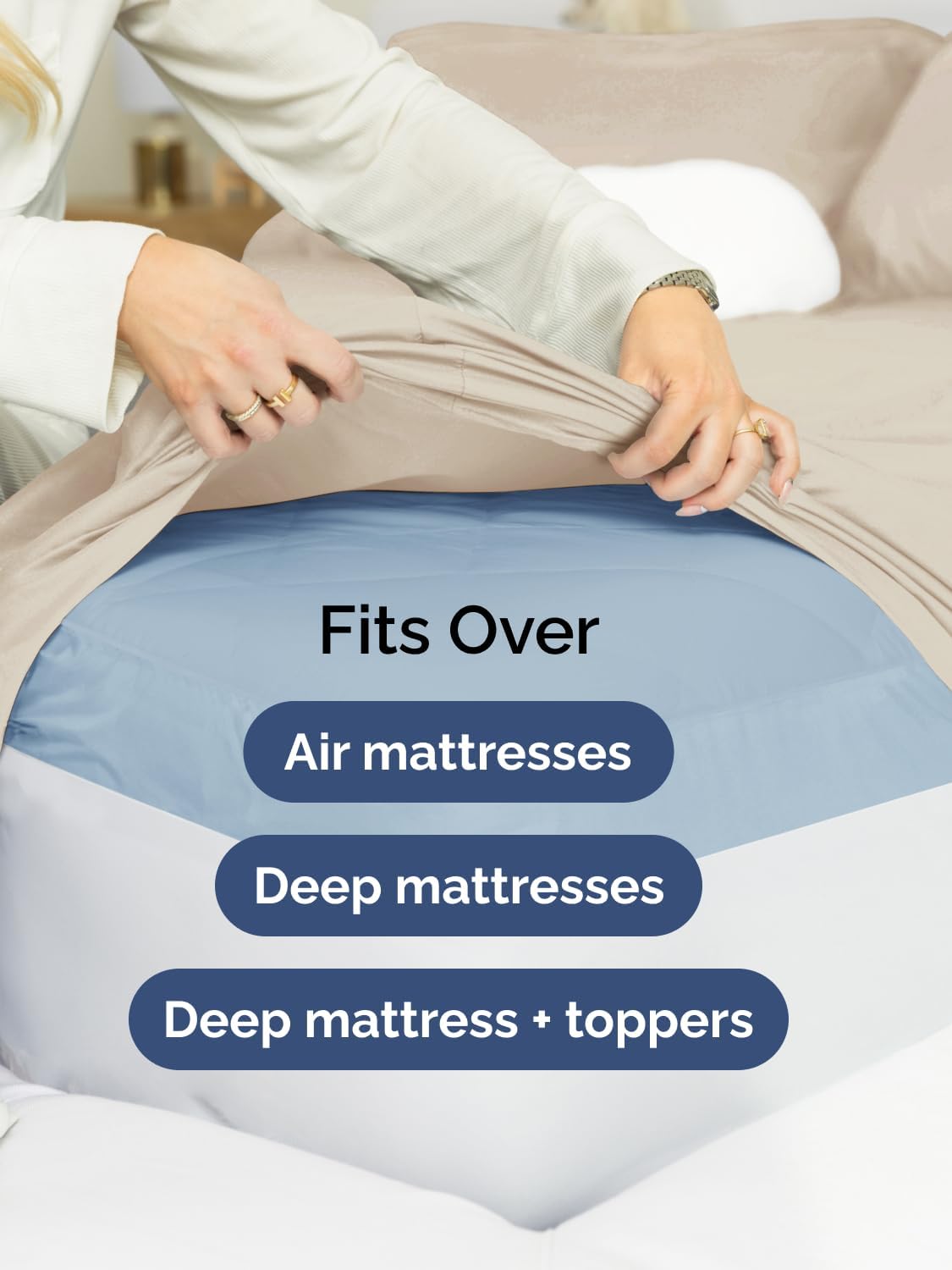 Skiennix Extra Deep Twin Sheet Set - 4 Piece Breathable Cooling Sheets - Luxury Hotel Quality - Soft Wrinkle-Free Wheat