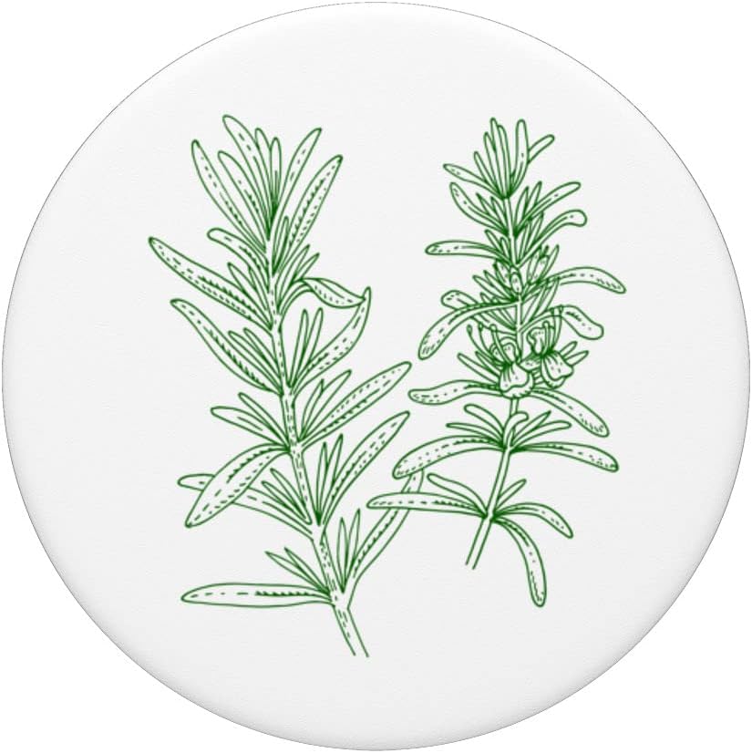 Big Herbs Line Graphic Rosemary Rosemary Herbs Plant Retro Vintage for Gardener - Rosemary PopSockets Swappable PopGrip
