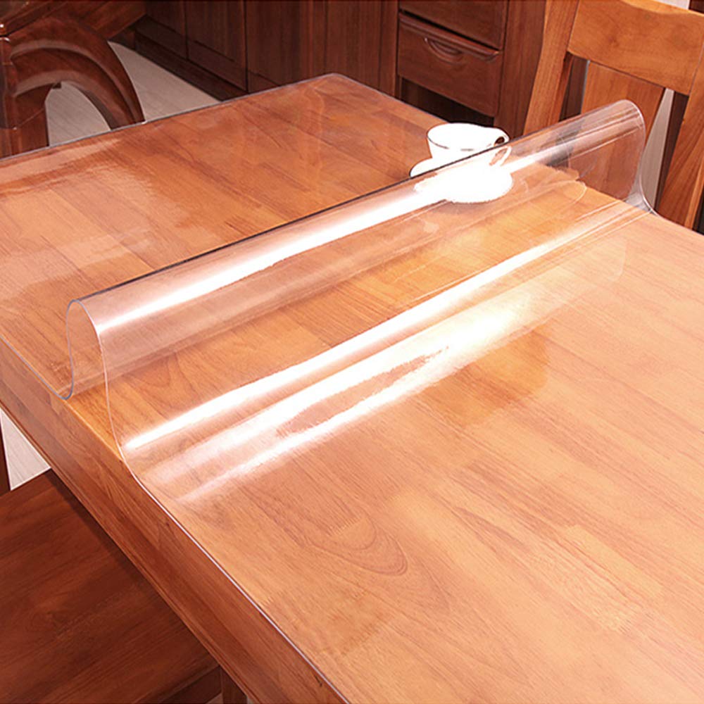 Clear Plastic Dinner Table Protector Tablelcloth Desk Pad Mat Cutting Wooden Furniture Coffee Glass Table Cloth Top Protection Granite Countertop Cabinet Cover Waterproof Rectangular PVC Vinyl 36x84