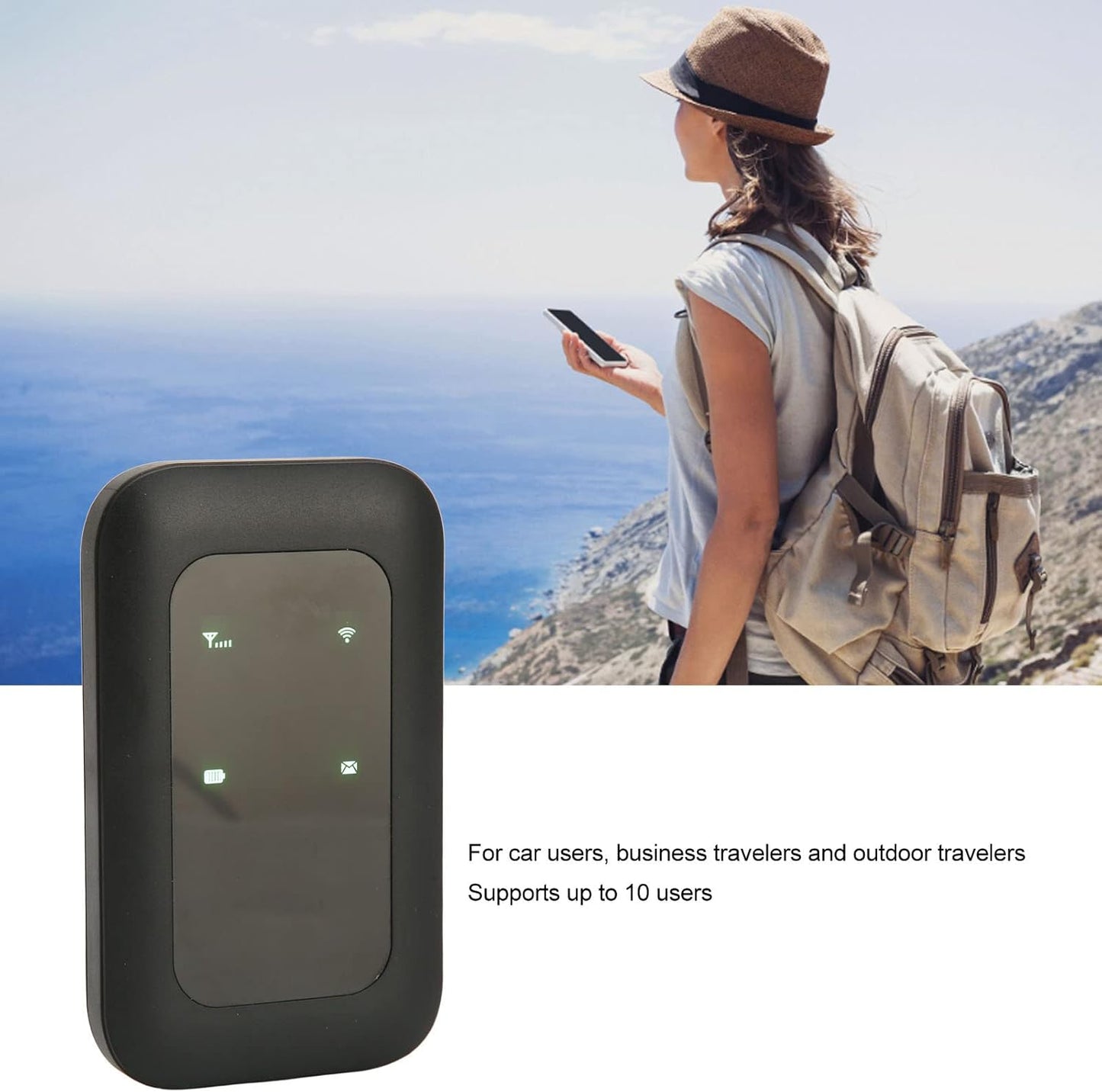 Ejoyous H806 4G Portable Wi Fi Router, Portable Wi Fi Multifunctional Card Inserted High Speed Mobile Wi Fi Hotspot