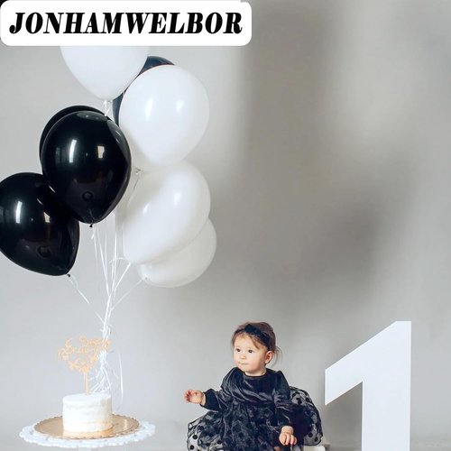 Jonhamwelbor White Balloons - 12-Inch Matte White Latex Helium Balloons | 100 Pack for Weddings & Parties